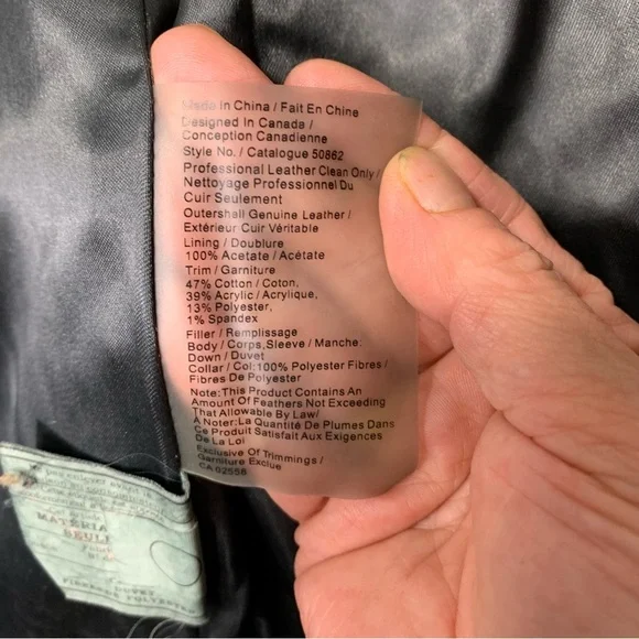 Danier Black Leather Puffer Jacket Sz XXS High Neck Bomber Quilted Winter Coat - Picture 14 of 16